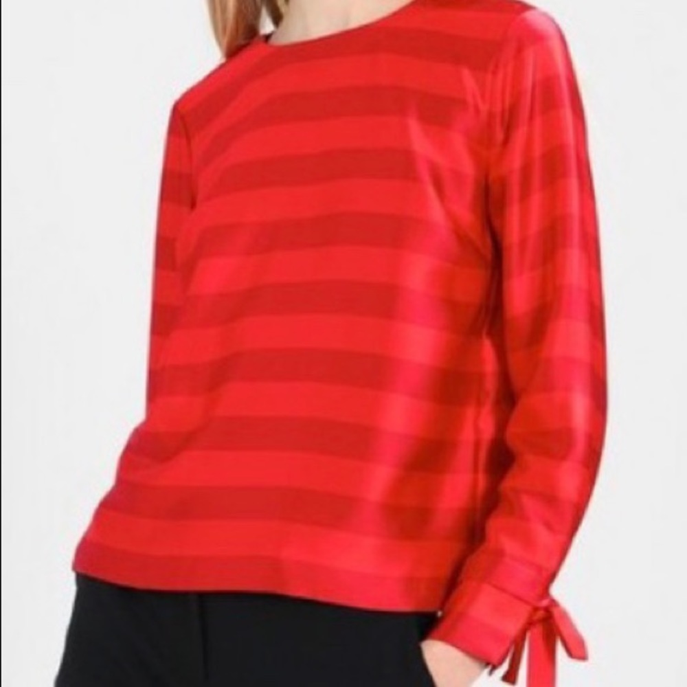 Banana Republic red striped shirt with bows